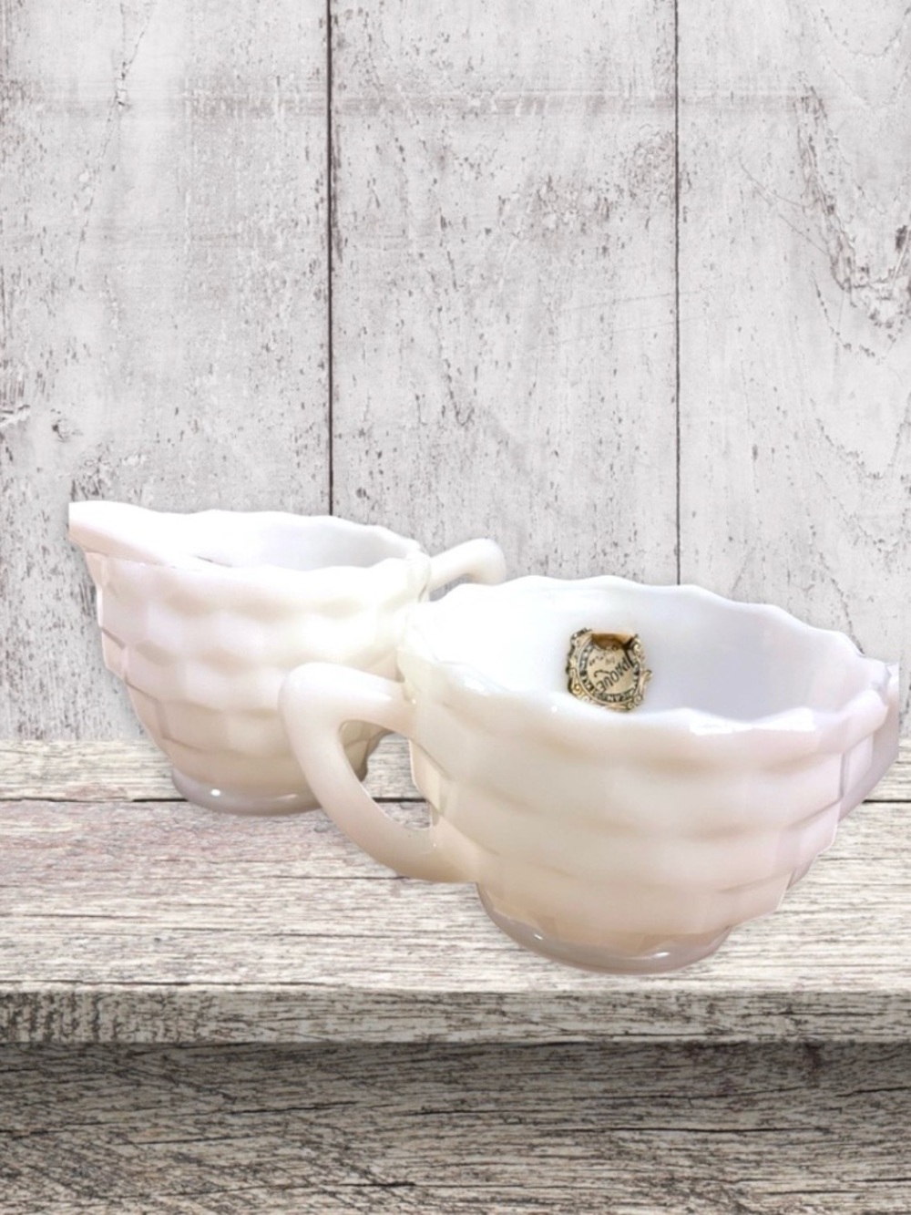 Vintage Opaque By Hazel-Atlas Creamer and Sugar Bowl